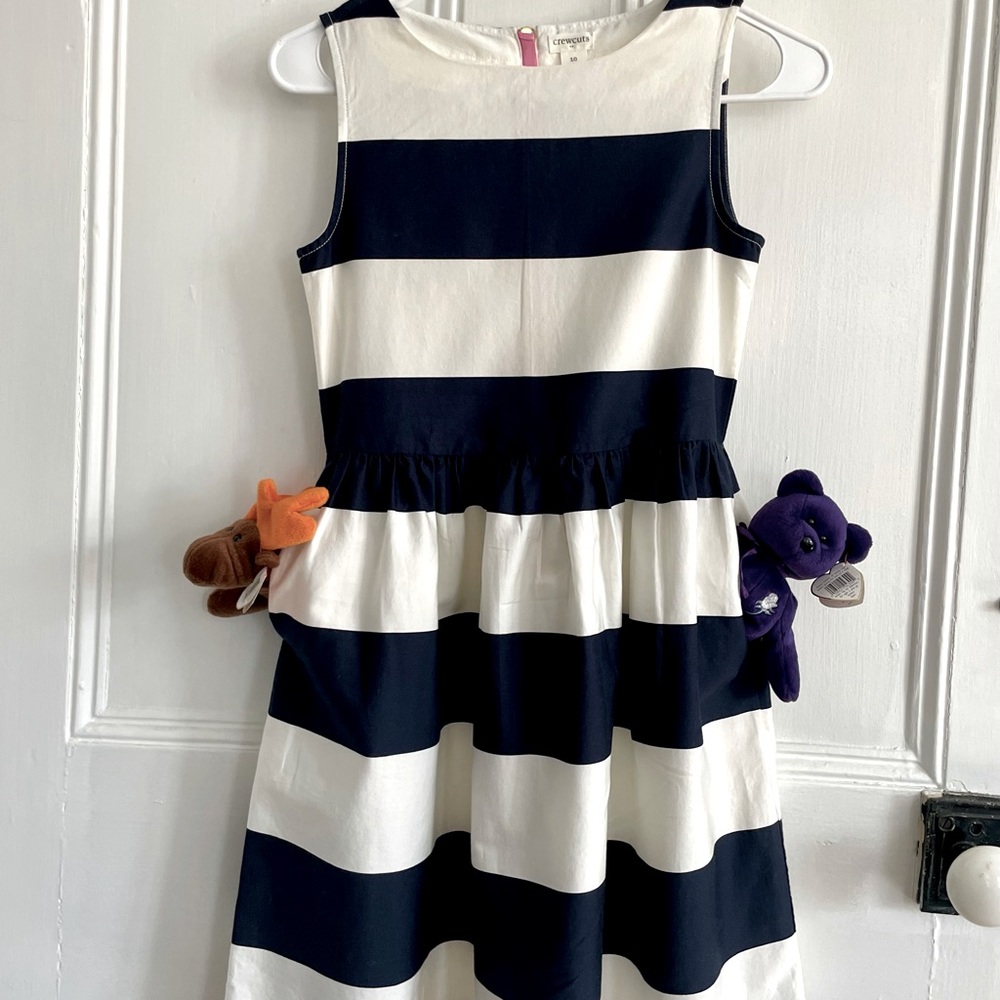 Crewcuts Girls Navy and Ivory Striped Sleeveless Dress. Size 10 Perfect 4 Easter